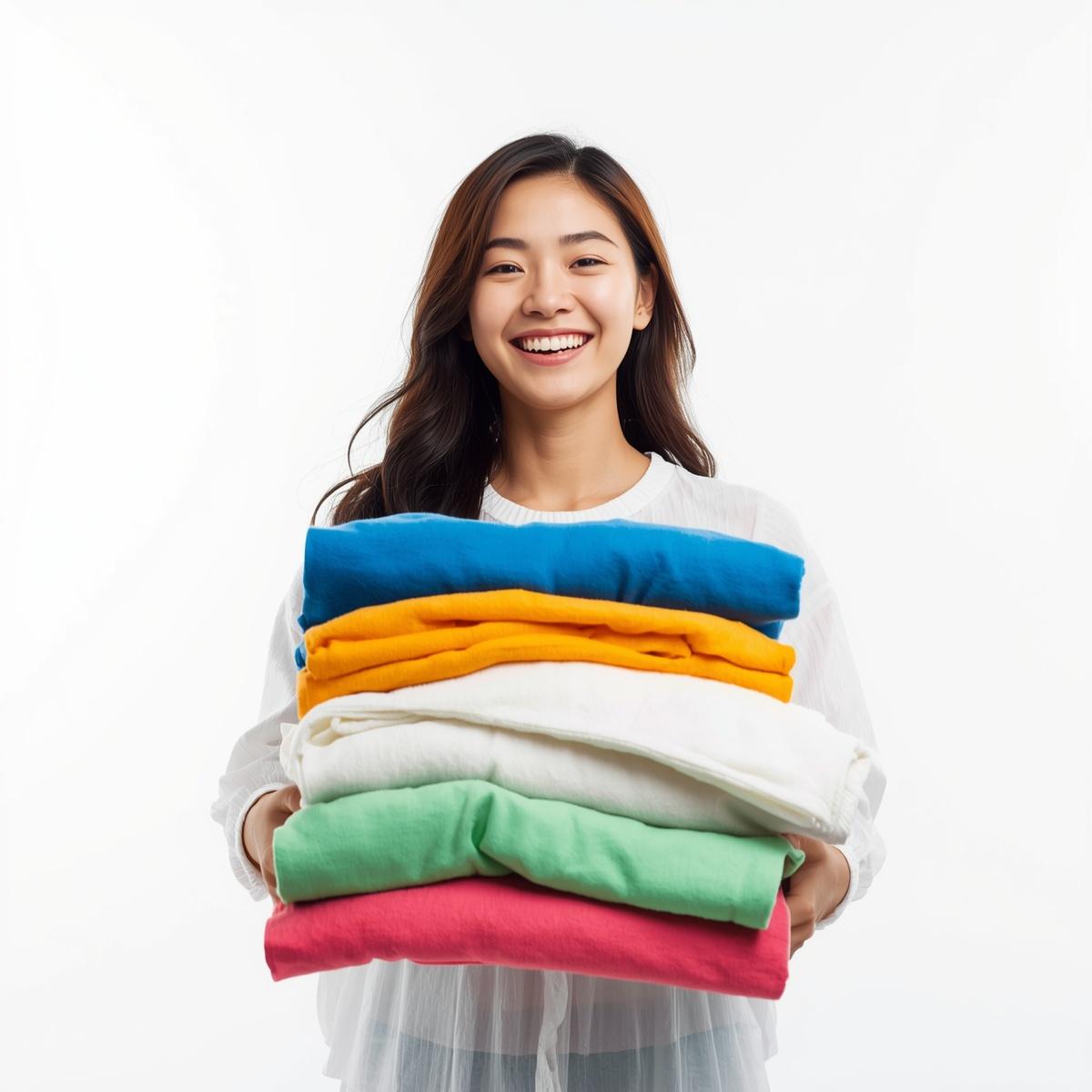 Fresh clean laundry on a clothesline